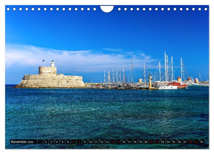 Produktbild: Idyllisches Rhodos (Wandkalender 2026 DIN A4 quer), CALVENDO Monatskalender