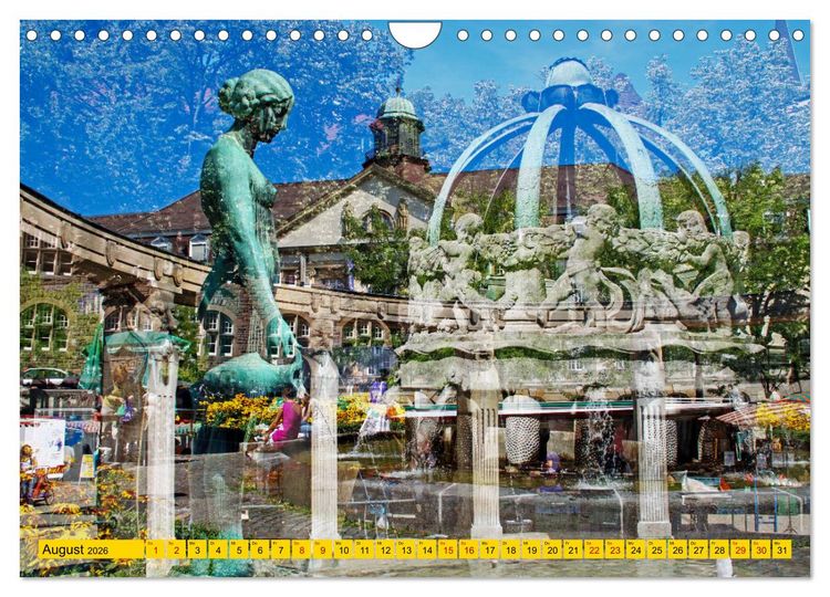 Produktbild: Karlsruhe mal 2 (Wandkalender 2026 DIN A4 quer), CALVENDO Monatskalender
