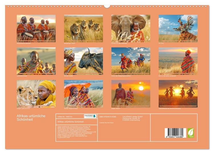 Produktbild: Afrikas urt&uuml;mliche Sch&ouml;nheit (hochwertiger Premium Wandkalender 2026 DIN A2 quer), Kunstdruck in Hochglanz