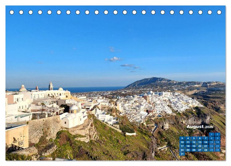 Produktbild: SANTORIN &ndash; Die atemberaubende Sch&ouml;nheit der magischen Insel (Tischkalender 2026 DIN A5 quer), CALVENDO Monatskalender