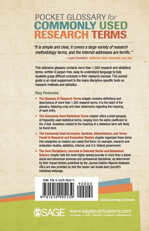 Produktbild: Pocket Glossary for Commonly Used Research Terms