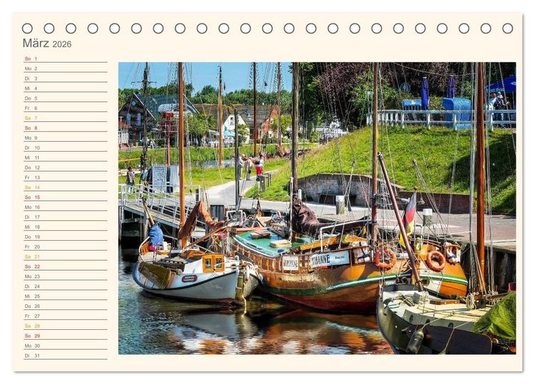 Produktbild: Ostfriesland - Museumshafen Carolinensiel (Tischkalender 2026 DIN A5 quer), CALVENDO Monatskalender