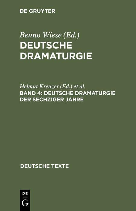 Produktbild: Deutsche Dramaturgie der Sechziger Jahre