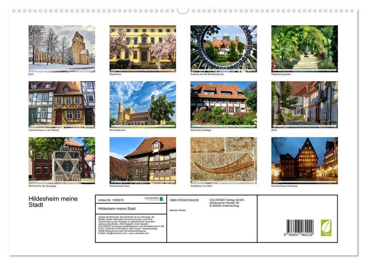 Produktbild: Hildesheim meine Stadt (hochwertiger Premium Wandkalender 2026 DIN A2 quer), Kunstdruck in Hochglanz