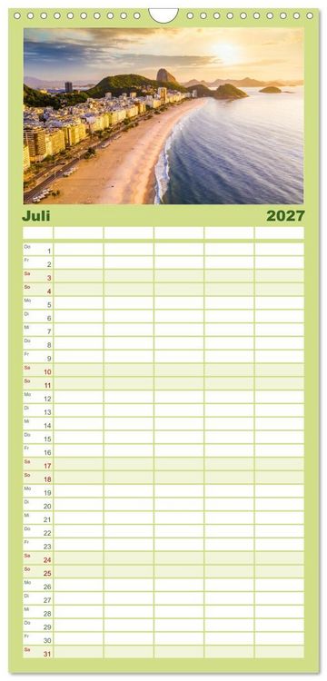 Produktbild: Familienplaner 2027 - Brasilien - Das einzigartige Land in S&uuml;damerika. mit 5 Spalten (Wandkalender, 21 x 45 cm) CALVENDO