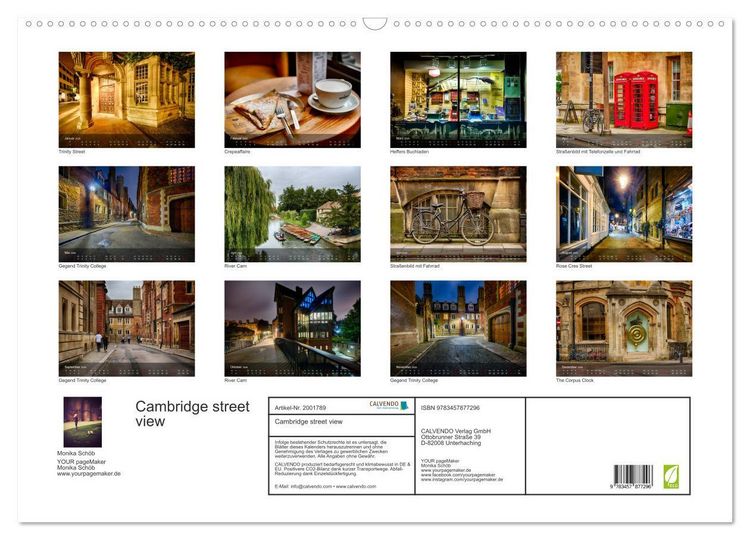Produktbild: Cambridge street view (Wandkalender 2026 DIN A2 quer), CALVENDO Monatskalender