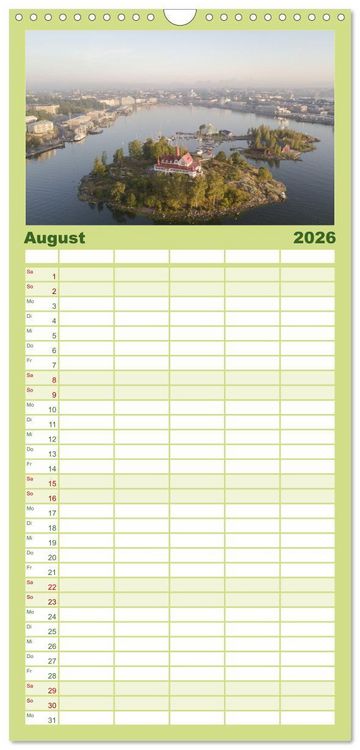 Produktbild: Familienplaner 2026 - Helsinki - Eine wundersch&ouml;ne Reise in die finnische Hauptstadt. mit 5 Spalten (Wandkalender, 21 x 45 cm) CALVENDO