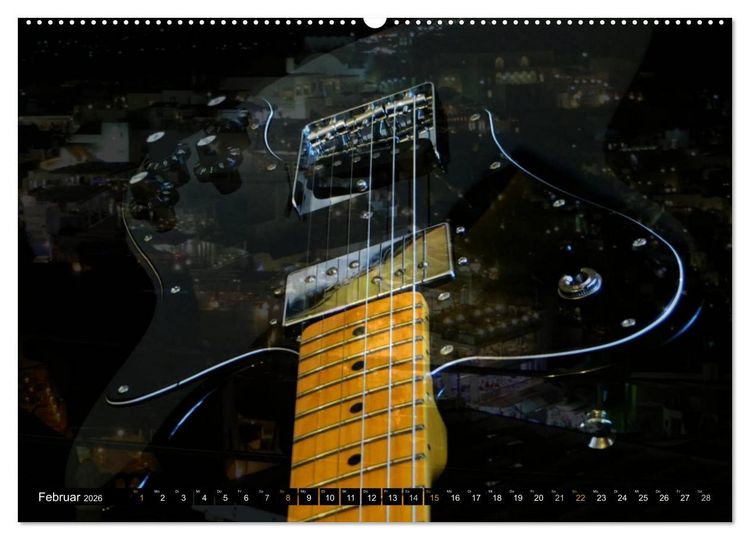 Produktbild: Mystische Gitarren (Wandkalender 2026 DIN A2 quer), CALVENDO Monatskalender