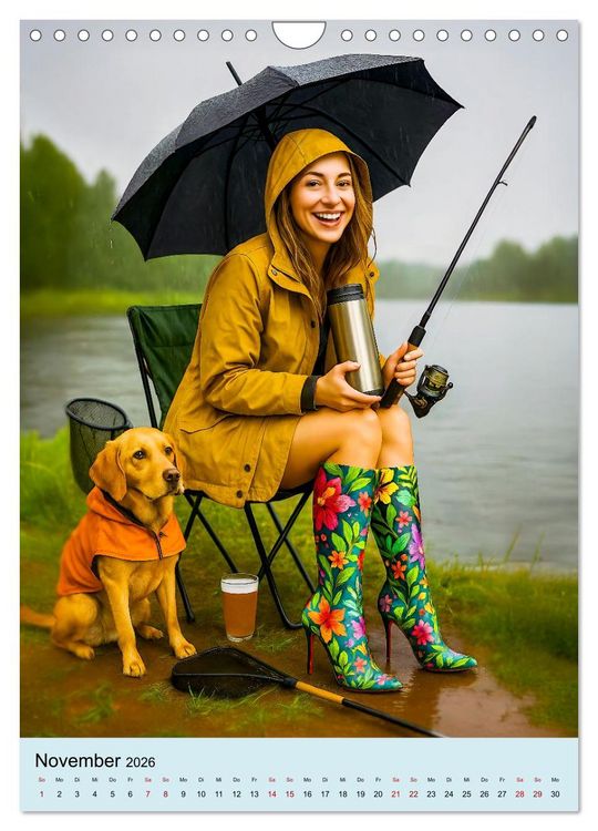 Produktbild: Angeln mit Biss - Lustiger Kalender f&uuml;r Angler mit Charme (Wandkalender 2026 DIN A4 hoch), CALVENDO Monatskalender