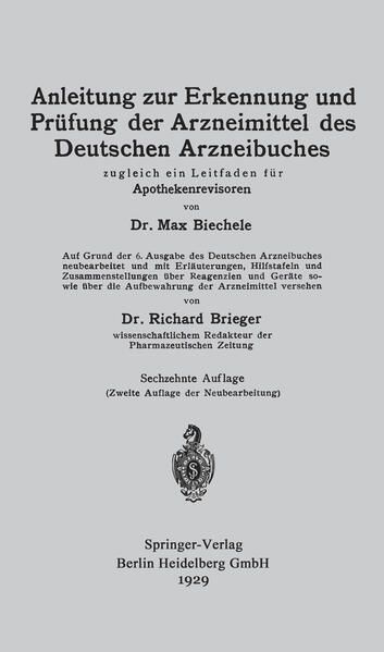 Produktbild: Anleitung zur Erkennung und Pr&uuml;fung der Arzneimittel des Deutschen Arzneibuches