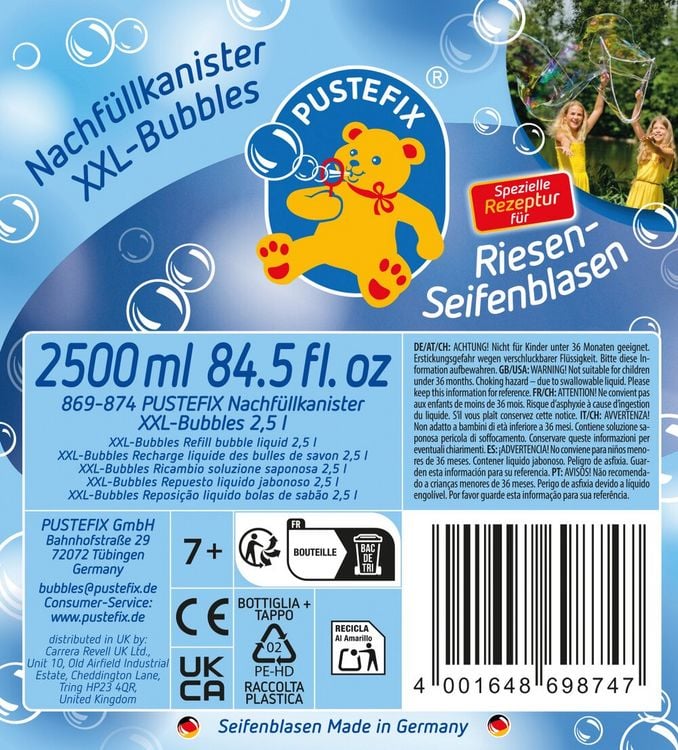 Produktbild: Pustefix Nachf&uuml;llkanister XXL-Bubbles 2,5 l