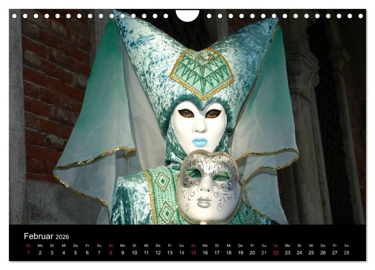 Produktbild: Maskenzauber in Venedig 2026 (Wandkalender 2026 DIN A4 quer), CALVENDO Monatskalender