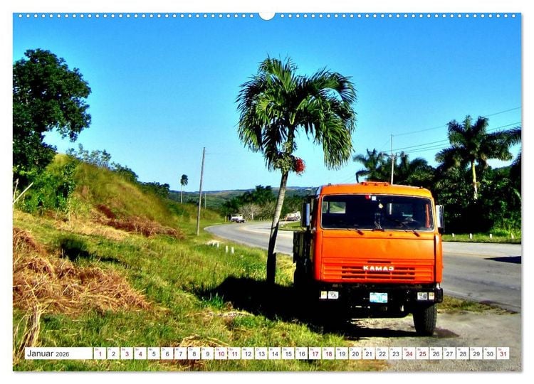 Produktbild: KAMAZ - Die LKW-Ikone der UdSSR auf Kubas Stra&szlig;en (hochwertiger Premium Wandkalender 2026 DIN A2 quer), Kunstdruck in Hochglanz