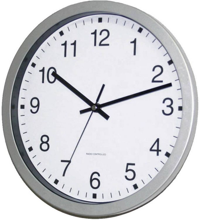 Produktbild: EuroTime 56831-07 Funk Wanduhr 30cm x 43mm Silber