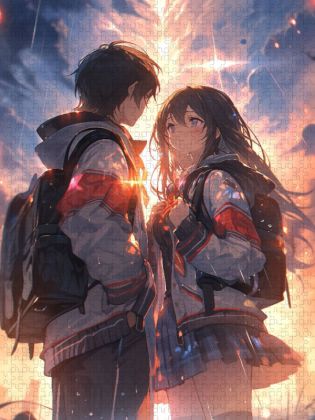 Produktbild: CALVENDO Puzzle Nach der Schule - Manga Liebesp&auml;rchen | 1000 Teile Lege-Gr&ouml;&szlig;e 64x48cm Foto-Puzzle f&uuml;r gl&uuml;ckliche Stunden