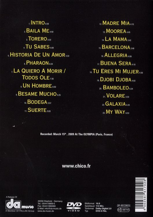Produktbild: Chico & The Gypsies - Live at the Olympia