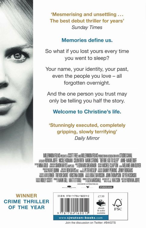 Produktbild: Before I Go To Sleep