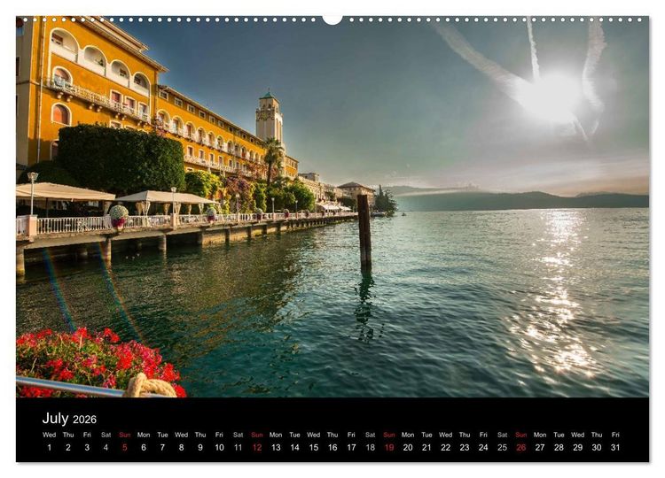Produktbild: Lake Garda Italy (High Quality Premium Wall Calendar 2026 DIN A2 landscape),CALVENDO 12 Month Wall Calendar