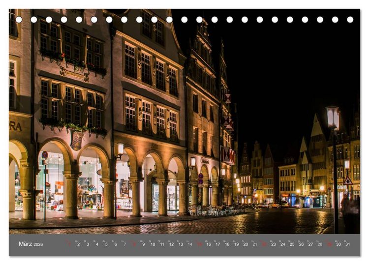 Produktbild: Leuchtendes M&uuml;nster 2026 - die Metropole Westfalens (Tischkalender 2026 DIN A5 quer), CALVENDO Monatskalender