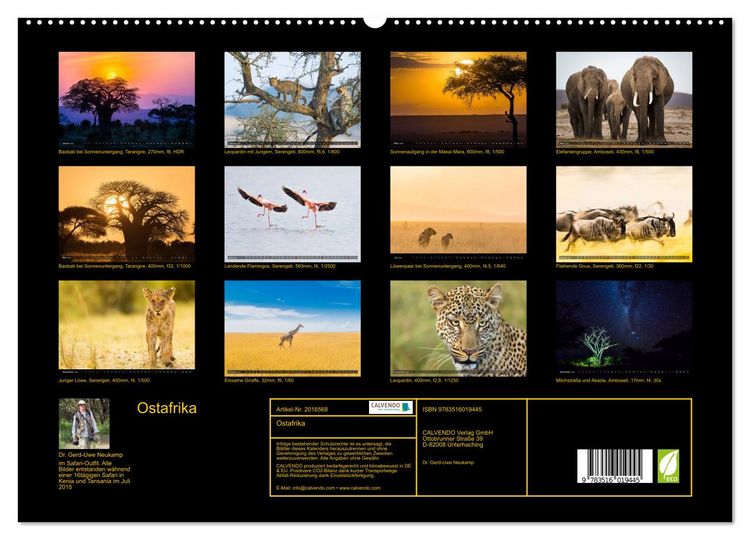 Produktbild: Ostafrika (hochwertiger Premium Wandkalender 2026 DIN A2 quer), Kunstdruck in Hochglanz