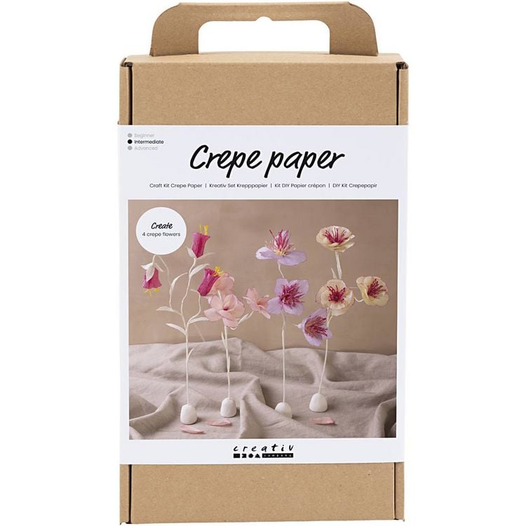 Produktbild: Creativ Company DIY Sets Krepppapier Kreativ Set Krepppapier, Pastellfarben, Blume, Kreativ Box