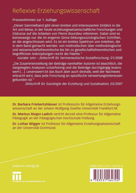 Produktbild: Reflexive Erziehungswissenschaft