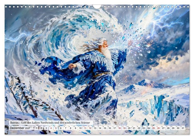 Produktbild: G&ouml;tter der Elemente - Griechische Mythologie Kunstkalender (Wandkalender 2027 DIN A3 quer), CALVENDO Monatskalender