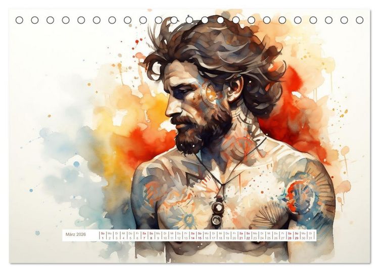 Produktbild: Tattoo trifft Kunst (Tischkalender 2026 DIN A5 quer), CALVENDO Monatskalender