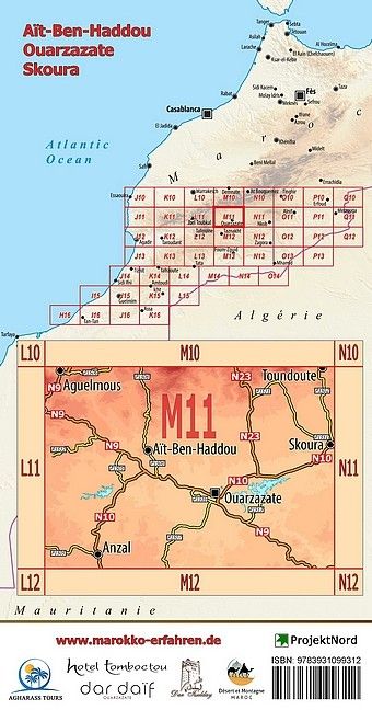 Produktbild: M11: A&iuml;t Ben Haddou - Ouarzazate - Skoura 1:120.000 + GPS-Waypoints