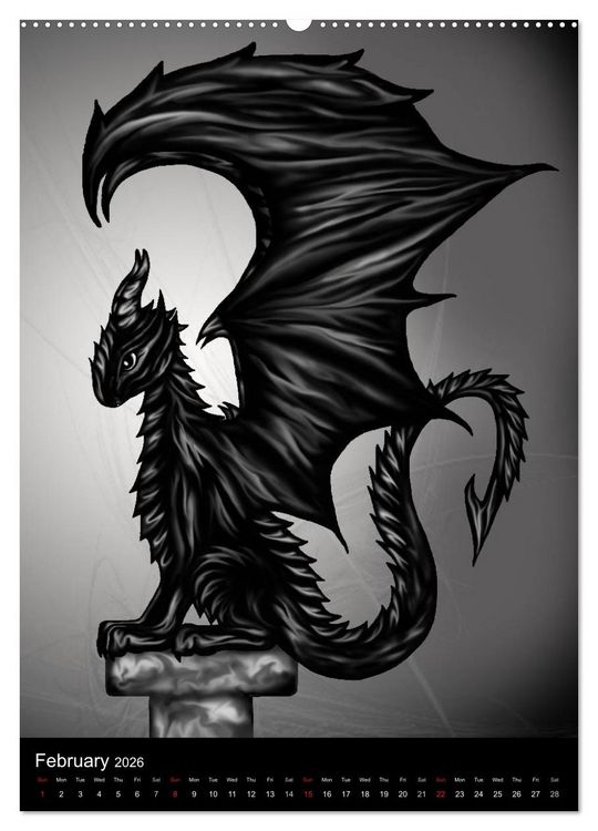 Produktbild: Dragons (High Quality Premium Wall Calendar 2026 DIN A2 portrait),CALVENDO 12 Month Wall Calendar