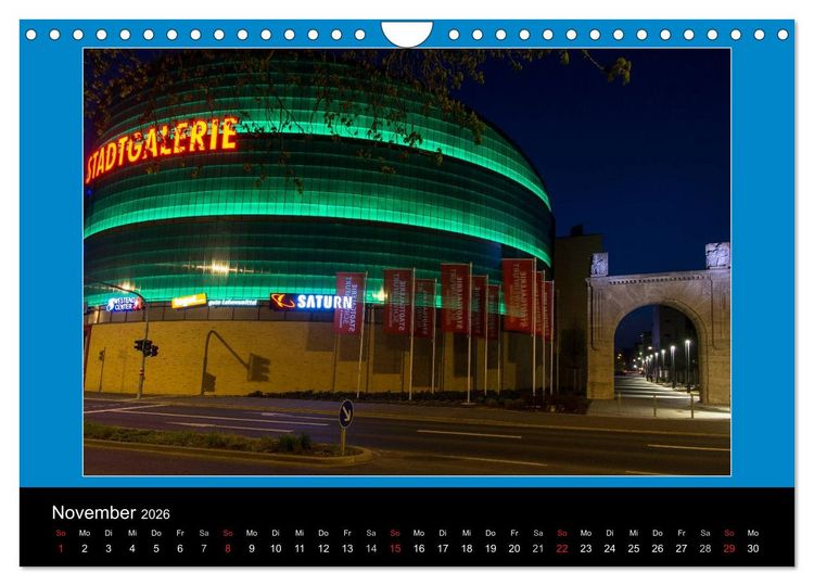 Produktbild: Schweinfurt bei Nacht verzaubernd und bunt (Wandkalender 2026 DIN A4 quer), CALVENDO Monatskalender