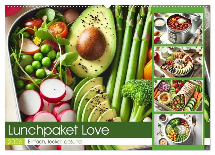 Produktbild: Lunchpaket Love - Einfach, lecker, gesund (Wandkalender 2026 DIN A2 quer), CALVENDO Monatskalender
