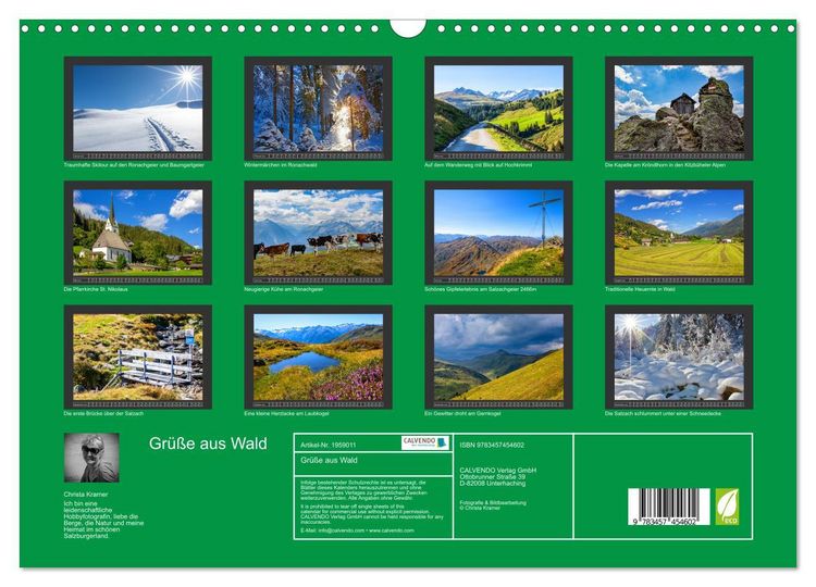 Produktbild: Gr&uuml;&szlig;e aus Wald (Wandkalender 2026 DIN A3 quer), CALVENDO Monatskalender
