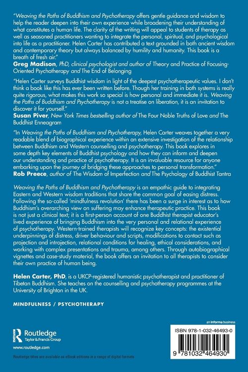 Produktbild: Weaving the Paths of Buddhism and Psychotherapy