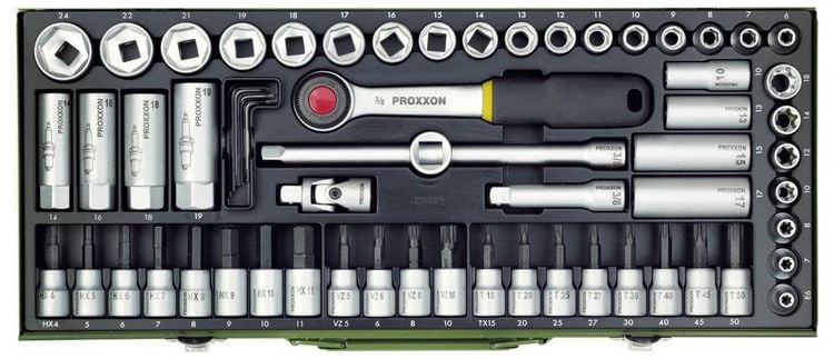 Produktbild: Proxxon Industrial Steckschl&uuml;sselsatz metrisch 3/8\" (10 mm) 65teilig 23112