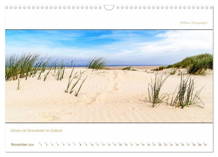 Produktbild: Borkum Inselpanorama (Wandkalender 2026 DIN A3 quer), CALVENDO Monatskalender
