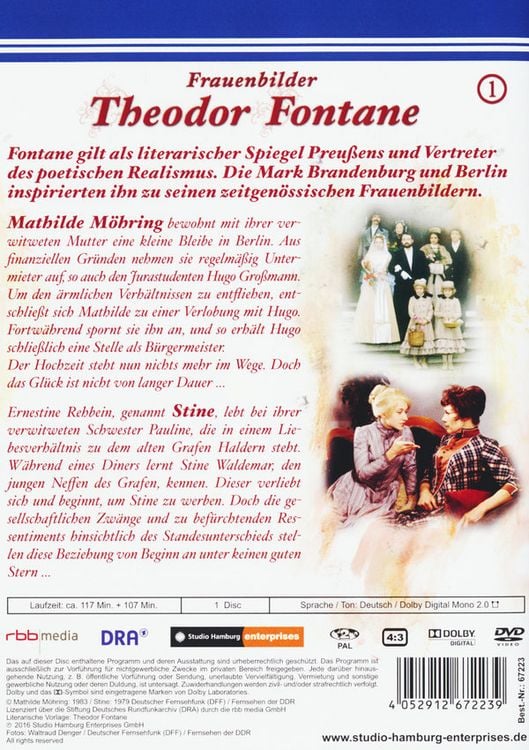 Produktbild: Theodor Fontane: Frauenbilder/Leben - Liebe - Schicksale Vol. 1- Mathilde M&ouml;hring + Stine