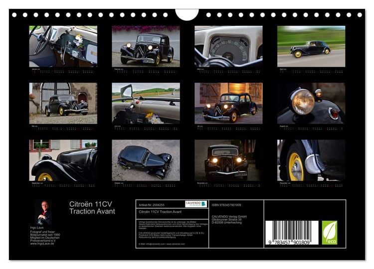 Produktbild: Citro&euml;n 11CV Traction Avant (Wandkalender 2026 DIN A4 quer), CALVENDO Monatskalender