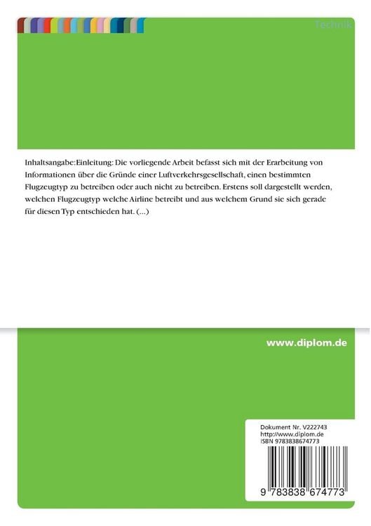 Produktbild: Flottenpolitik von Luftverkehrsgesellschaften