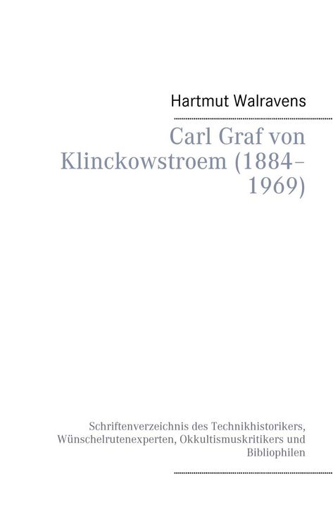 Produktbild: Carl Graf von Klinckowstroem (1884-1969)