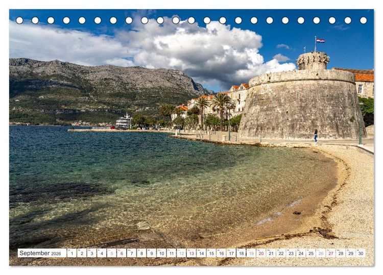 Produktbild: Kroatien - Korcula (Tischkalender 2026 DIN A5 quer), CALVENDO Monatskalender
