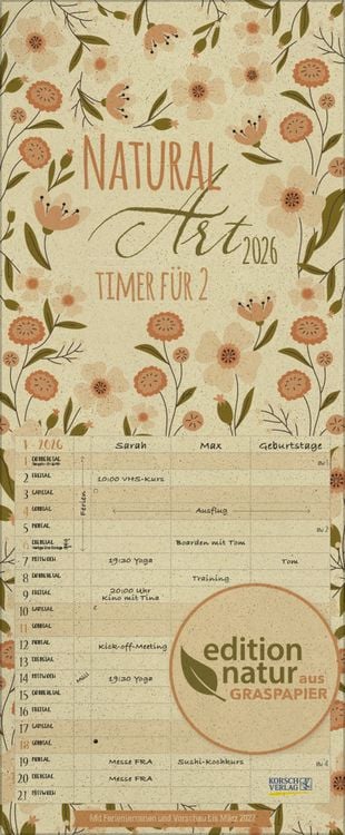 Produktbild: Natural Art Timer für 2 Graspapier 2026