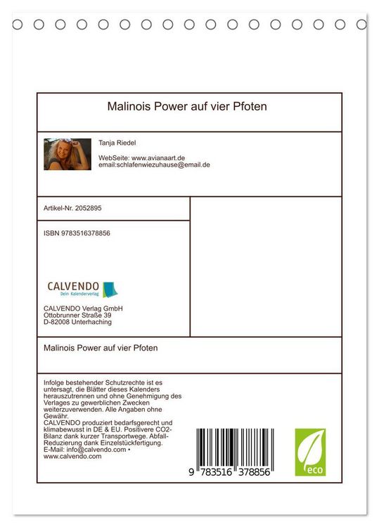 Produktbild: Malinois Power auf vier Pfoten (Tischkalender 2026 DIN A5 hoch), CALVENDO Monatskalender