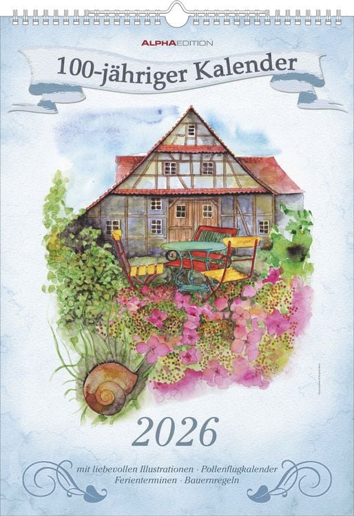 Bild vom Artikel 100-jähriger Kalender 2026 - Bildkalender A3 (29,7x42 cm) - mit Feiertagen (DE/AT/CH) und Platz für Notizen - inkl. Bauernregeln - Wandkalender vom Autor Alpha Edition