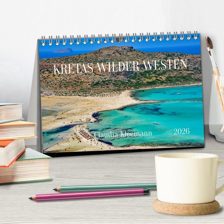 Produktbild: Kretas Wilder Westen (Tischkalender 2026 DIN A5 quer), CALVENDO Monatskalender