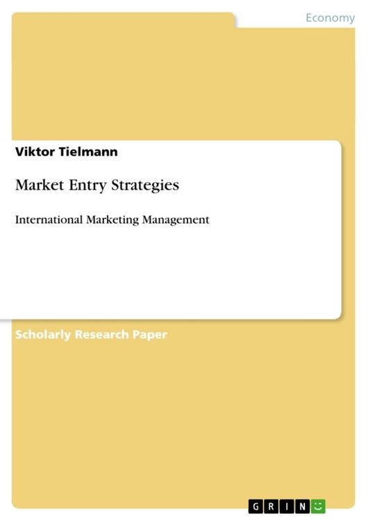 Produktbild: Market Entry Strategies