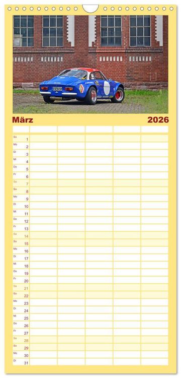 Produktbild: Familienplaner 2026 - Renault Alpine A110 mit 5 Spalten (Wandkalender, 21 x 45 cm) CALVENDO