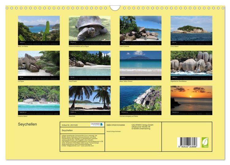 Produktbild: Seychellen (Wandkalender 2026 DIN A3 quer), CALVENDO Monatskalender