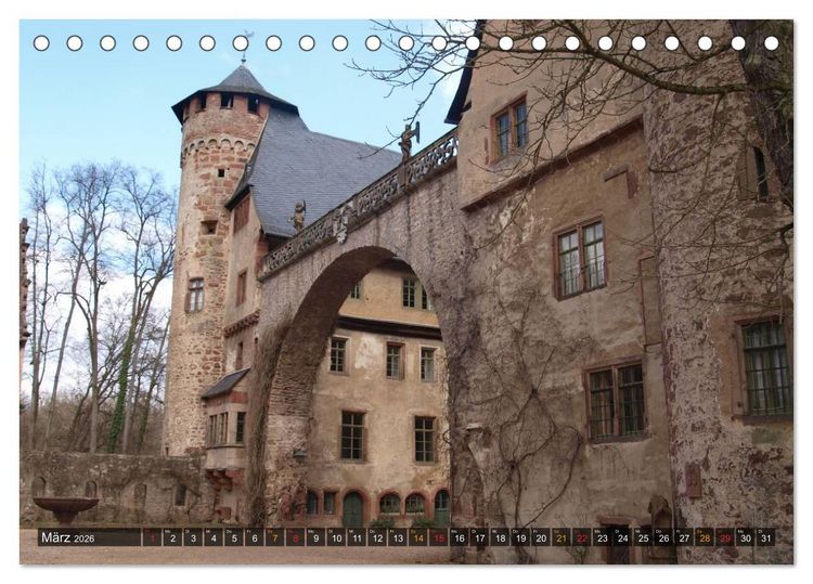 Produktbild: Burgen & Schl&ouml;sser im Odenwald (Tischkalender 2026 DIN A5 quer), CALVENDO Monatskalender