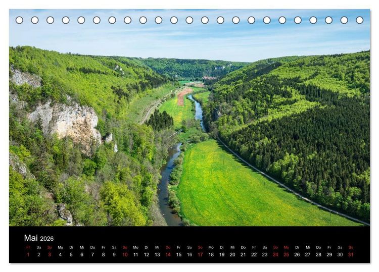 Produktbild: Das Donautal - Wanderparadies auf der Schw&auml;bischen Alb (Tischkalender 2026 DIN A5 quer), CALVENDO Monatskalender